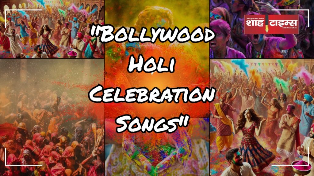 "Vibrant Bollywood Holi festival scene with colorful celebrations and traditional dance expressions."