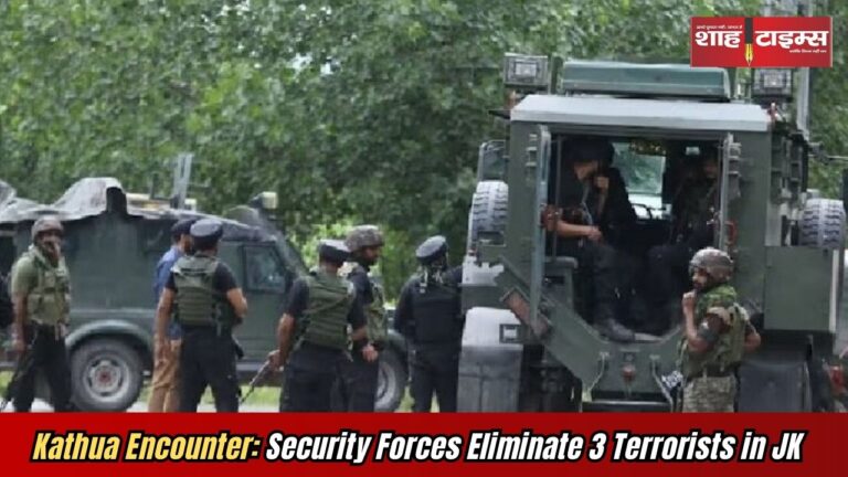 Security forces engaged in an encounter with terrorists in Kathua, Jammu & Kashmir.