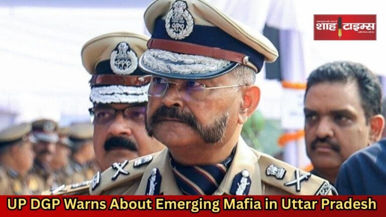 "UP DGP Prashant Kumar speaking at a public event in Noida, highlighting new police initiatives and law enforcement strategies