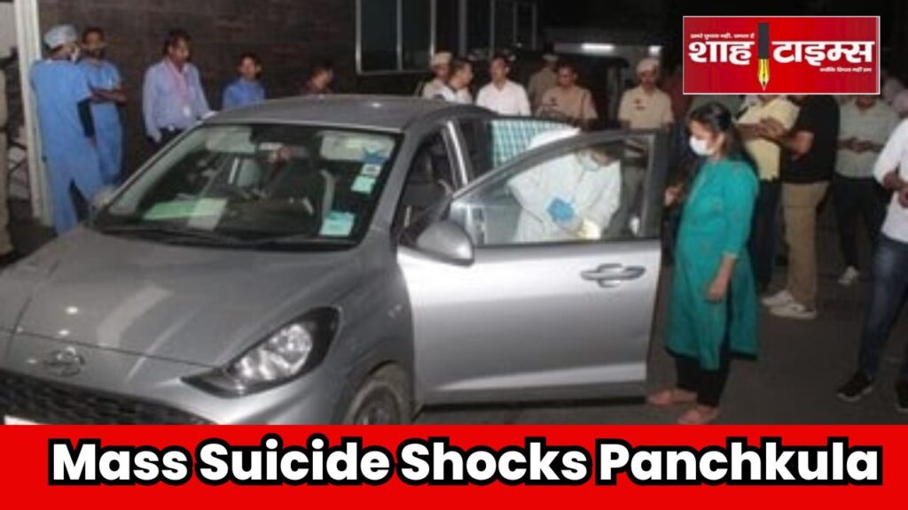 Shah Times image showing car parked in Panchkula Sector 27 where Dehradun family committed suicide