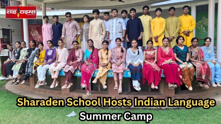 Sharaden School students and teachers in traditional Indian dress at the Punjabi language event of the Indian Language Summer Camp, Muzaffarnagar – Shah Times