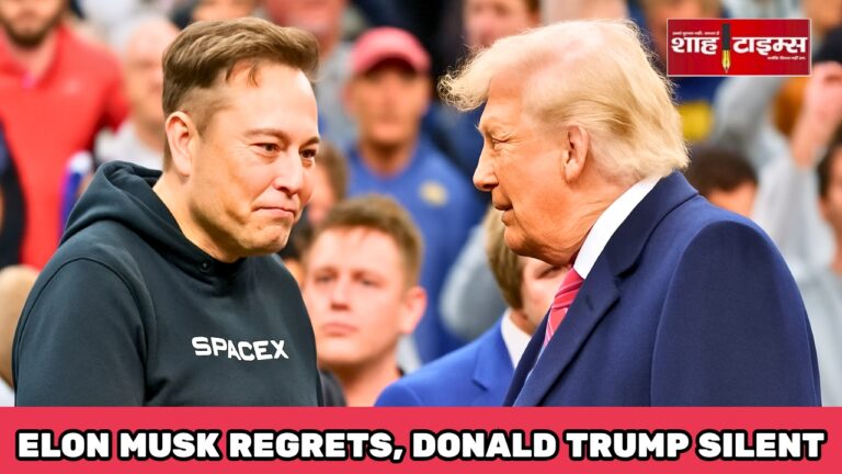 Elon Musk and Donald Trump shake hands during a public event, indicating a possible patch-up after political differences – Shah Times
