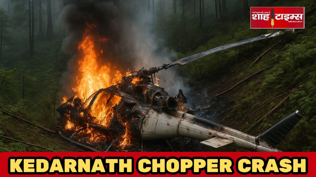 उत्तराखंड के गौरीकुंड क्षेत्र में हादसे के बाद धधकती आग में घिरा हेलिकॉप्टर, केदारनाथ मार्ग की भयावह तस्वीर | शाह टाइम्स