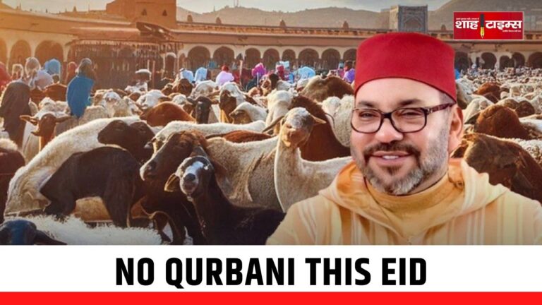 Moroccan King with sheep in background as Qurbani ban is enforced on Eid, Shah Times