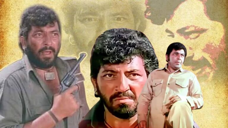 Amjad Khan as Gabbar Singh and other memorable film characters in a Bollywood collage