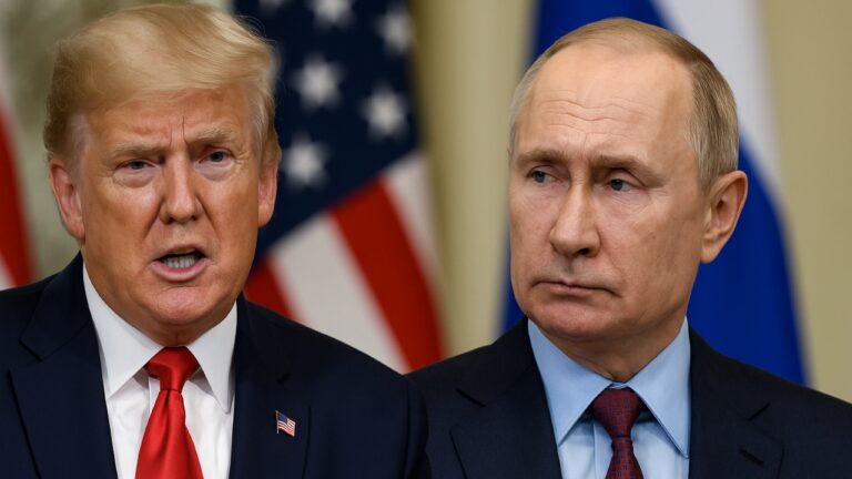 Donald Trump and Vladimir Putin face to face - Confrontation over Ukraine w_20250728_231207_0000