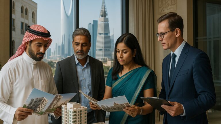 Foreign investors viewing modern Saudi Arabian real estate projects after law change