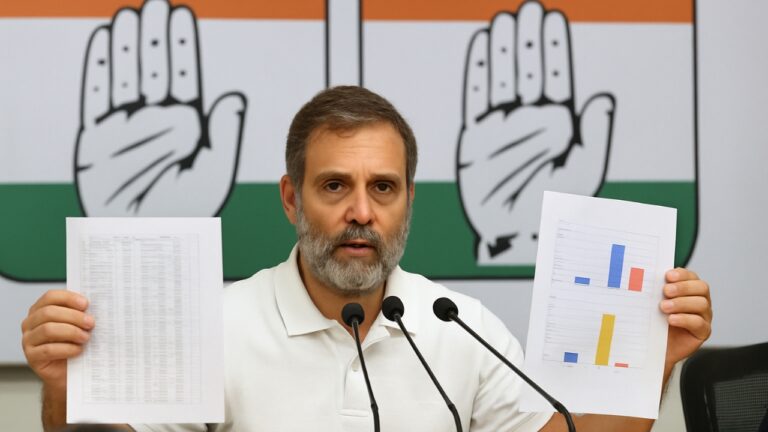 Rahu Gandhi Points Out Voter List Fraud in Maharashtra and Karnataka – Shah_20250807_150331_0000