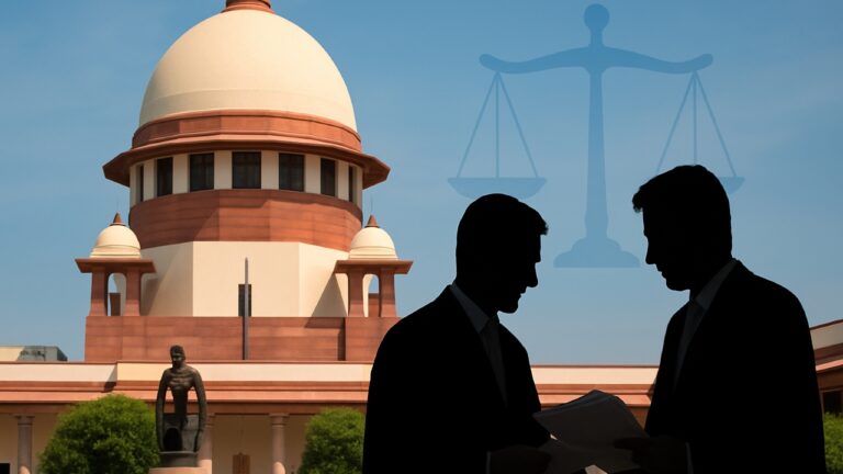 Supreme Court building front view with judges in discussion, representing withdrawal of remarks against Allahabad High Court judge – Shah Times