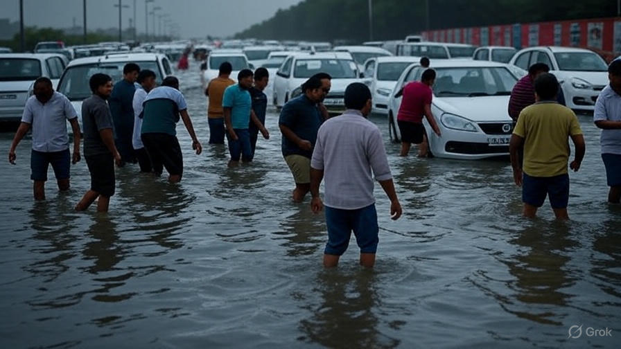 Delhi-NCR में 30 अगस्त को भारी बारिश से सड़कें पानी-पानी, ट्रैफ़िक जाम और जनजीवन प्रभावित।