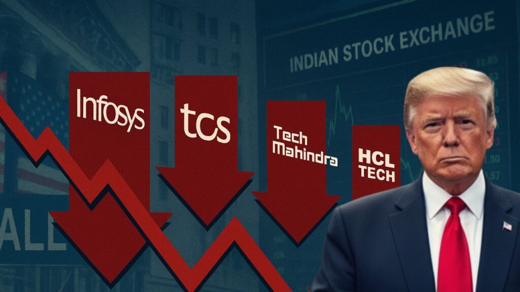 डोनाल्ड ट्रंप की H-1B वीज़ा नीति से भारतीय आईटी शेयरों में भारी गिरावट