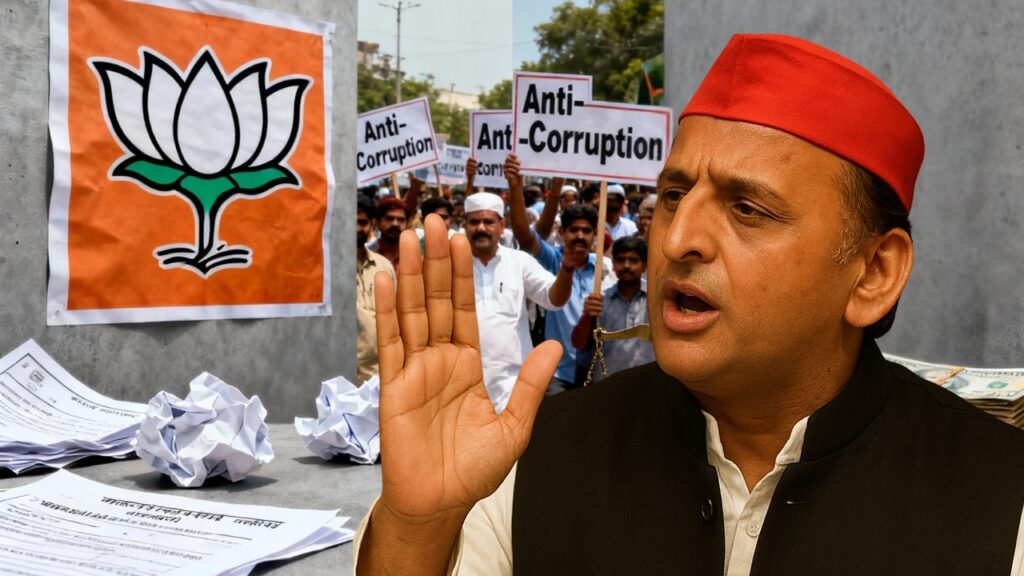 भाजपा–सपा राजनीतिक टकराव और भ्रष्टाचार का मुद्दा