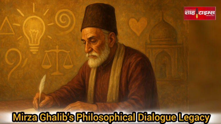 conceptual portrait reflecting Ghalib’s wit, depth, and emotional authenticity in dialogue.