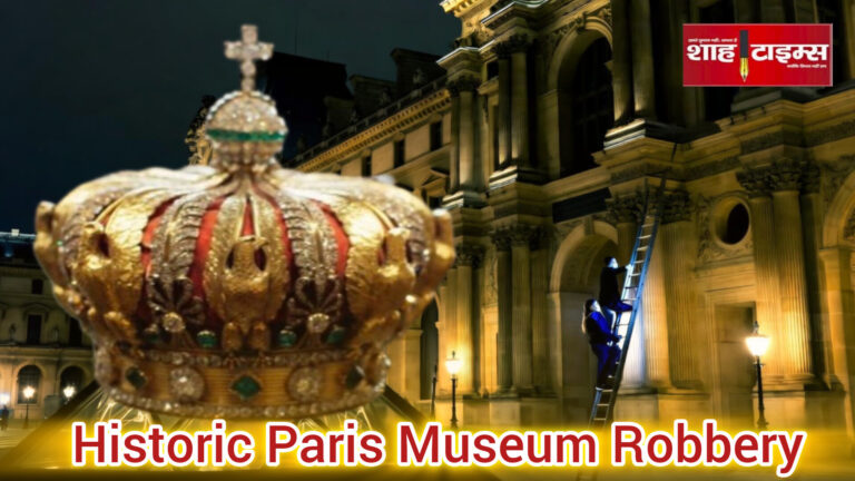Des voleurs masqués dérobent des bijoux royaux dans la galerie d'Apollon du musée du Louvre.