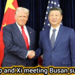 अमेरिका और चीन के शीर्ष नेता बुसान साउथ कोरिया में द्विपक्षीय वार्ता करते हुए