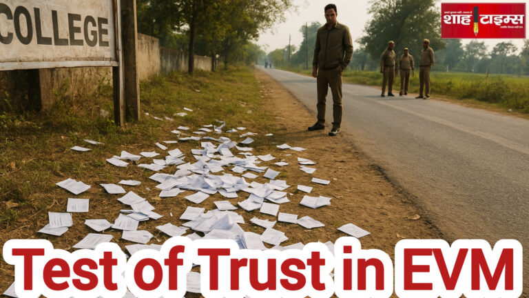 समस्तीपुर में सड़क किनारे पड़ी VVPAT पर्चियां – पारदर्शिता पर सवाल उठे।