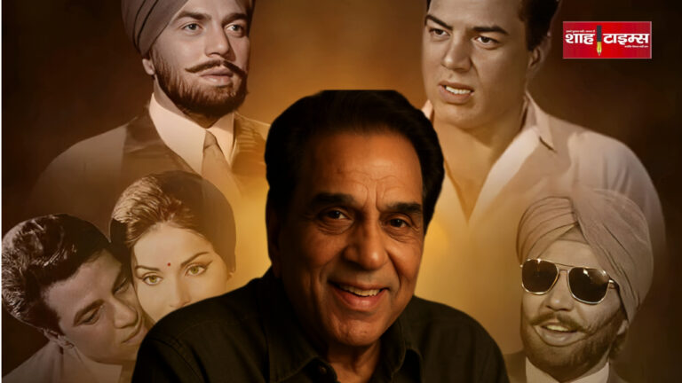 धर्मेन्द्र का पोर्ट्रेट श्रद्धांजलि माहौल के साथ