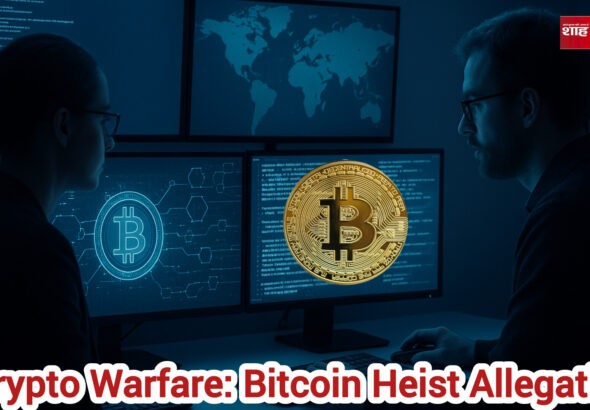 डिजिटल फॉरेंसिक एनालिस्ट स्क्रीन पर ब्लॉकचेन कोड और बिटकॉइन ट्रांज़ैक्शन का विश्लेषण करते हुए