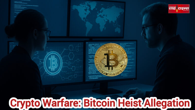 डिजिटल फॉरेंसिक एनालिस्ट स्क्रीन पर ब्लॉकचेन कोड और बिटकॉइन ट्रांज़ैक्शन का विश्लेषण करते हुए