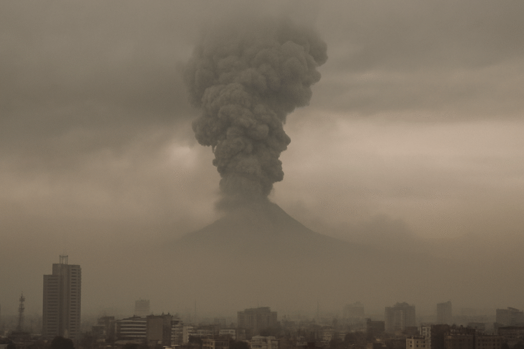 इथियोपिया ज्वालामुखी राख भारत पहुंची, उड़ानें रद्द, दिल्ली में AQI 400 के पार. वैज्ञानिकों ने चेतावनी दी, असर शाम तक कम होने की उम्मीद.
