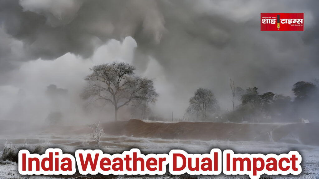 Cold wave hits North India with fog and falling temperatures while Ditwah cyclone affects South India with heavy rain.