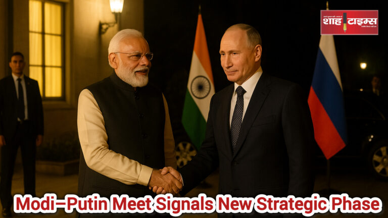 PM Modi greeting President Vladimir Putin at New Delhi airport during India-Russia visit | Shah Times