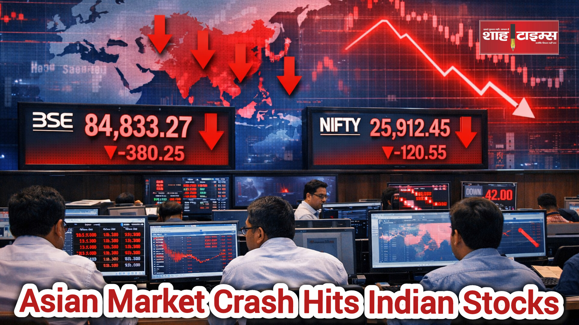 Asian Market Crash का असर, भारतीय शेयर बाजार लाल