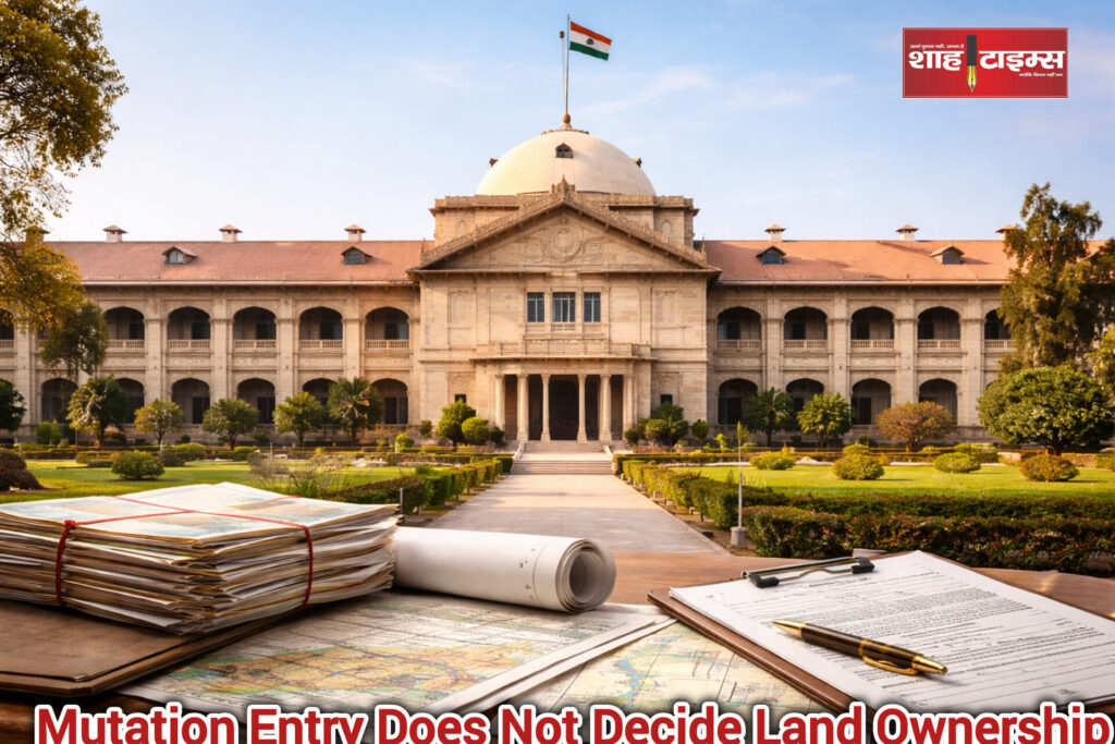 Allahabad High Court building during land ownership ruling explained by Shah Times.