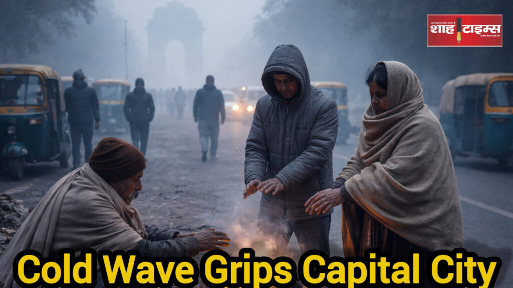 Shah Times image of Delhi residents facing extreme cold wave conditions