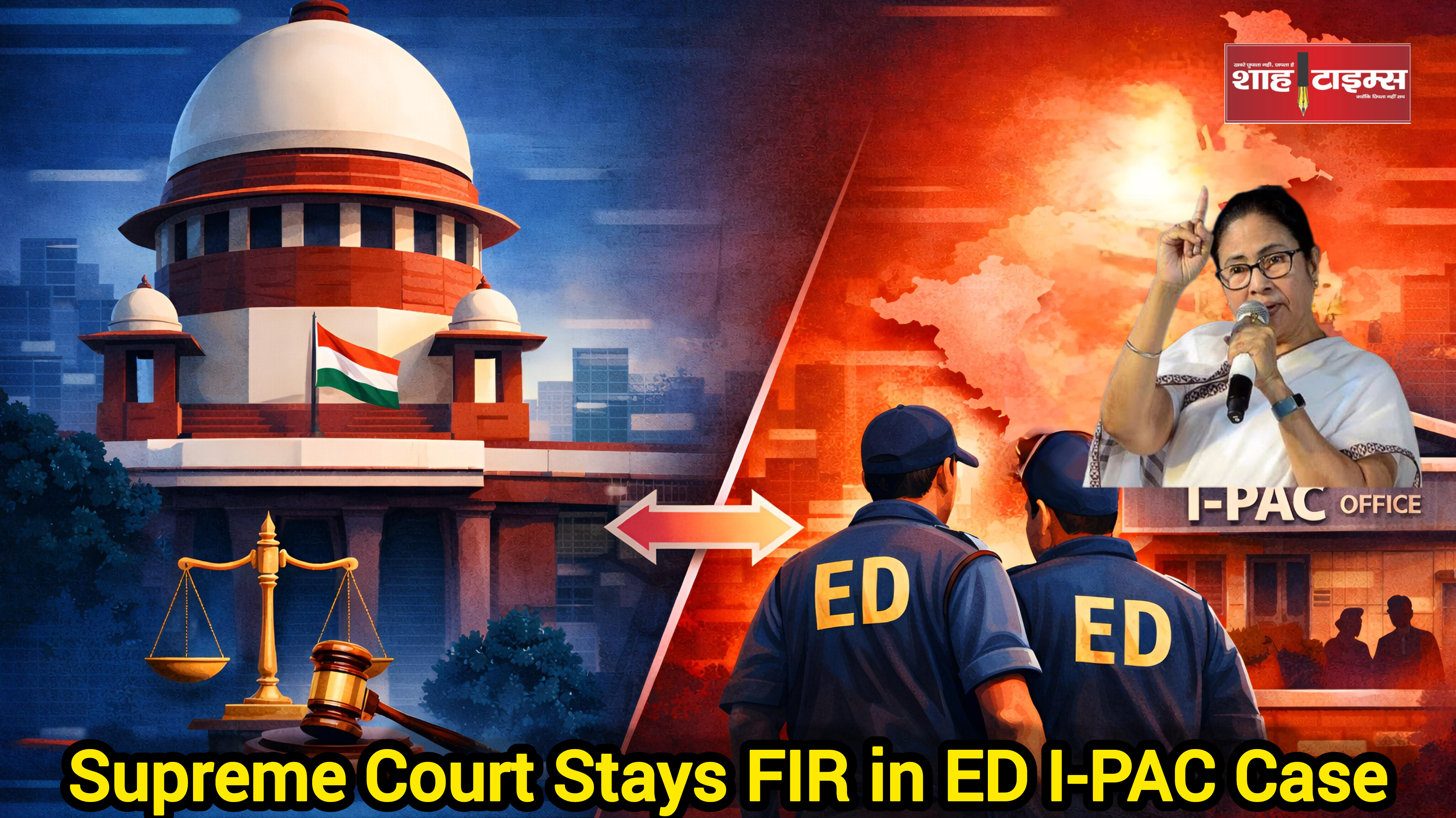 I-PAC रेड केस में ED को राहत, सुप्रीम कोर्ट ने FIR रोकी,बंगाल सरकार को नोटिस