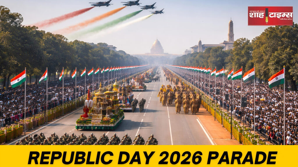 77th Republic Day 2026 Kartavya Path parade with military display and cultural tableaux. Shah Times