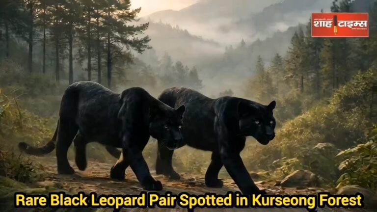 Melanistic black leopard pair captured on camera in Kurseong forest, West Bengal. Shah Times
