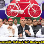 Symbolic political transition scene in Lucknow with party flags – Shah Times