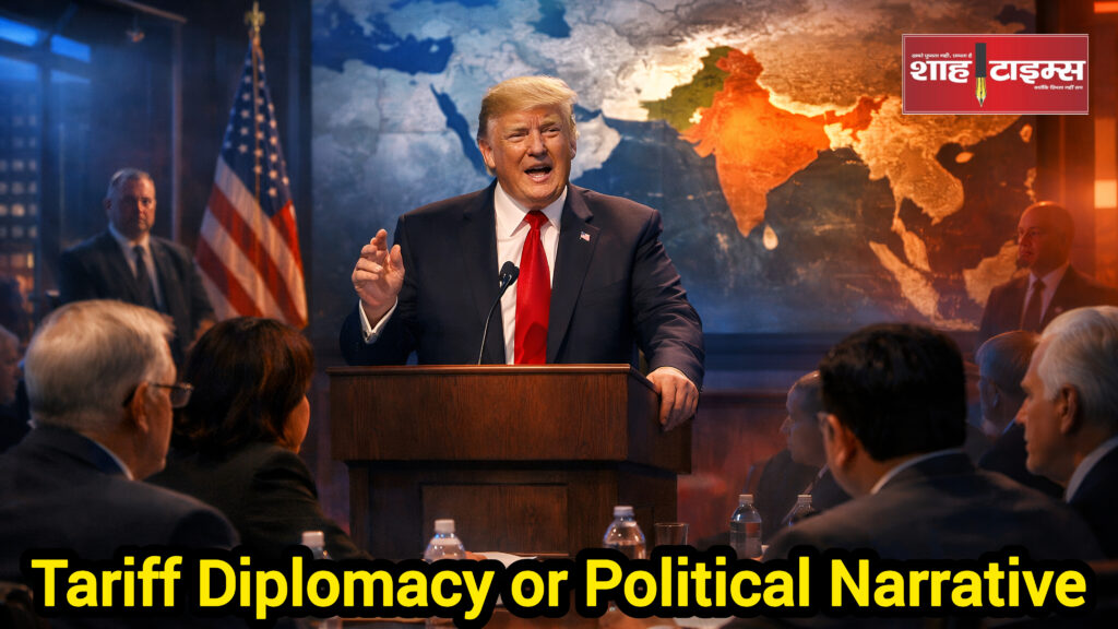 Donald Trump addressing a policy board meeting discussing India Pakistan conflict claim |