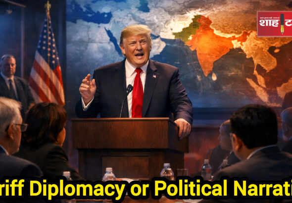 Donald Trump addressing a policy board meeting discussing India Pakistan conflict claim |