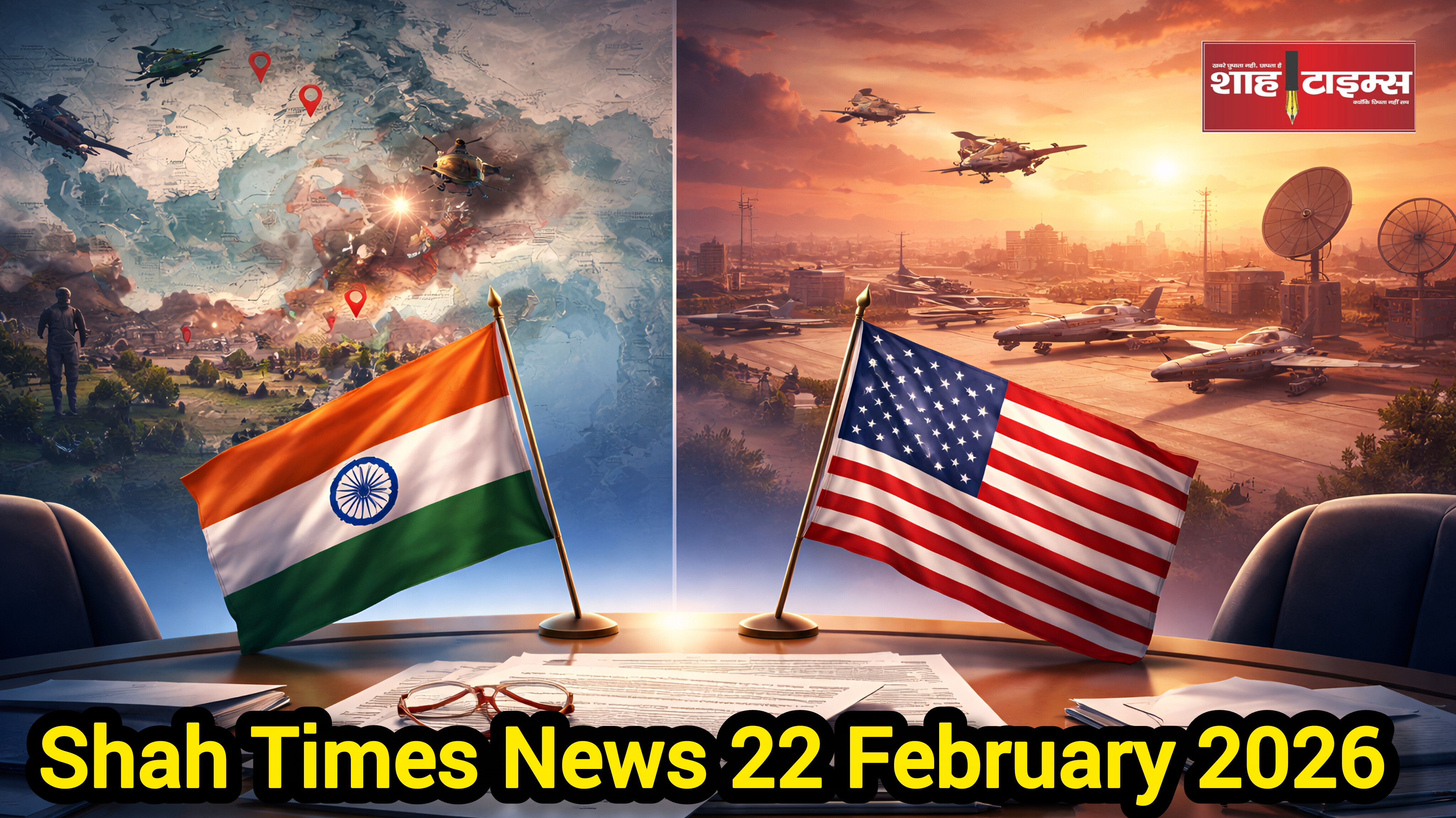 शाह टाइम्स न्यूज़, 22 फरवरी 2026 |भारत-अमेरिका ट्रेड डील टली, सीमा पर तनाव और दिल्ली आतंकी साजिश नाकाम