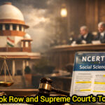 Supreme Court of India building with symbolic textbook illustration – Shah Times