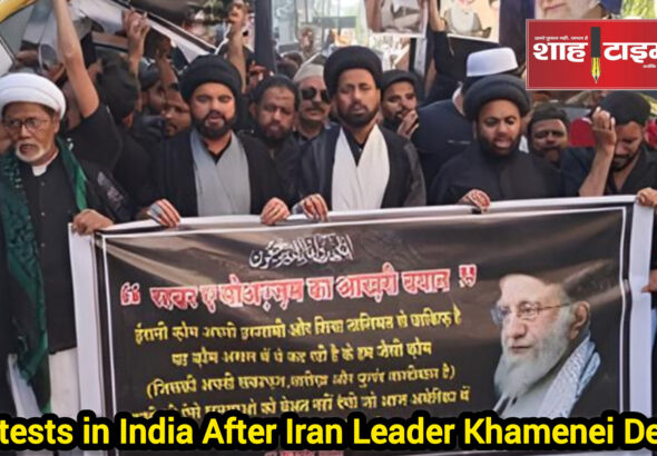 Shia protesters holding candles and portraits during a march in India after Iran leader death – Shah Times