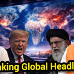 World conflict map and India news updates infographic illustration for Shah Times.