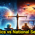 Editorial illustration showing AI technology and military strategy conflict concept | Shah Times