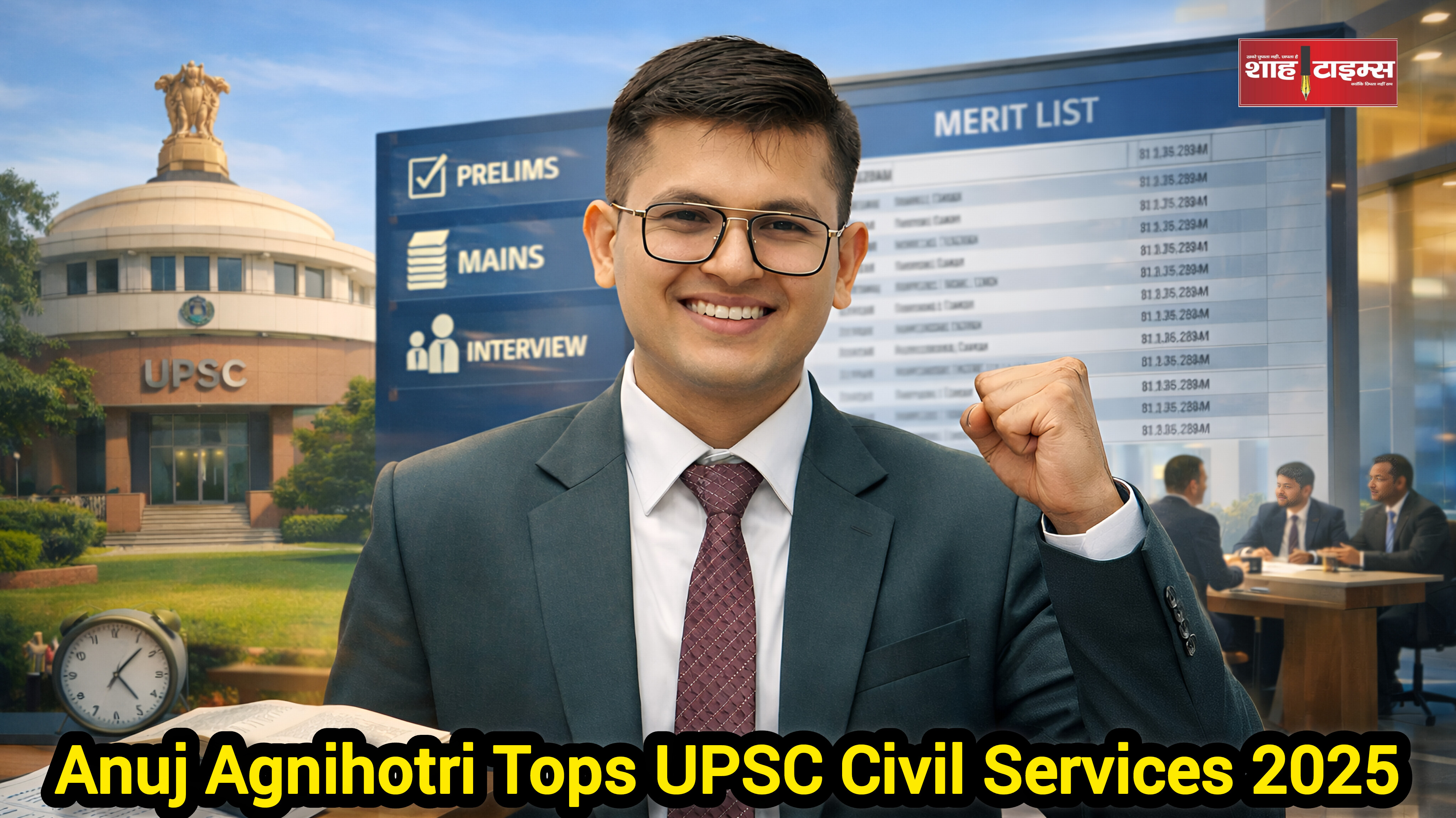 UPSC सिविल सेवा परीक्षा 2025 का रिज़ल्ट जारी, अनुज अग्निहोत्री टॉपर
