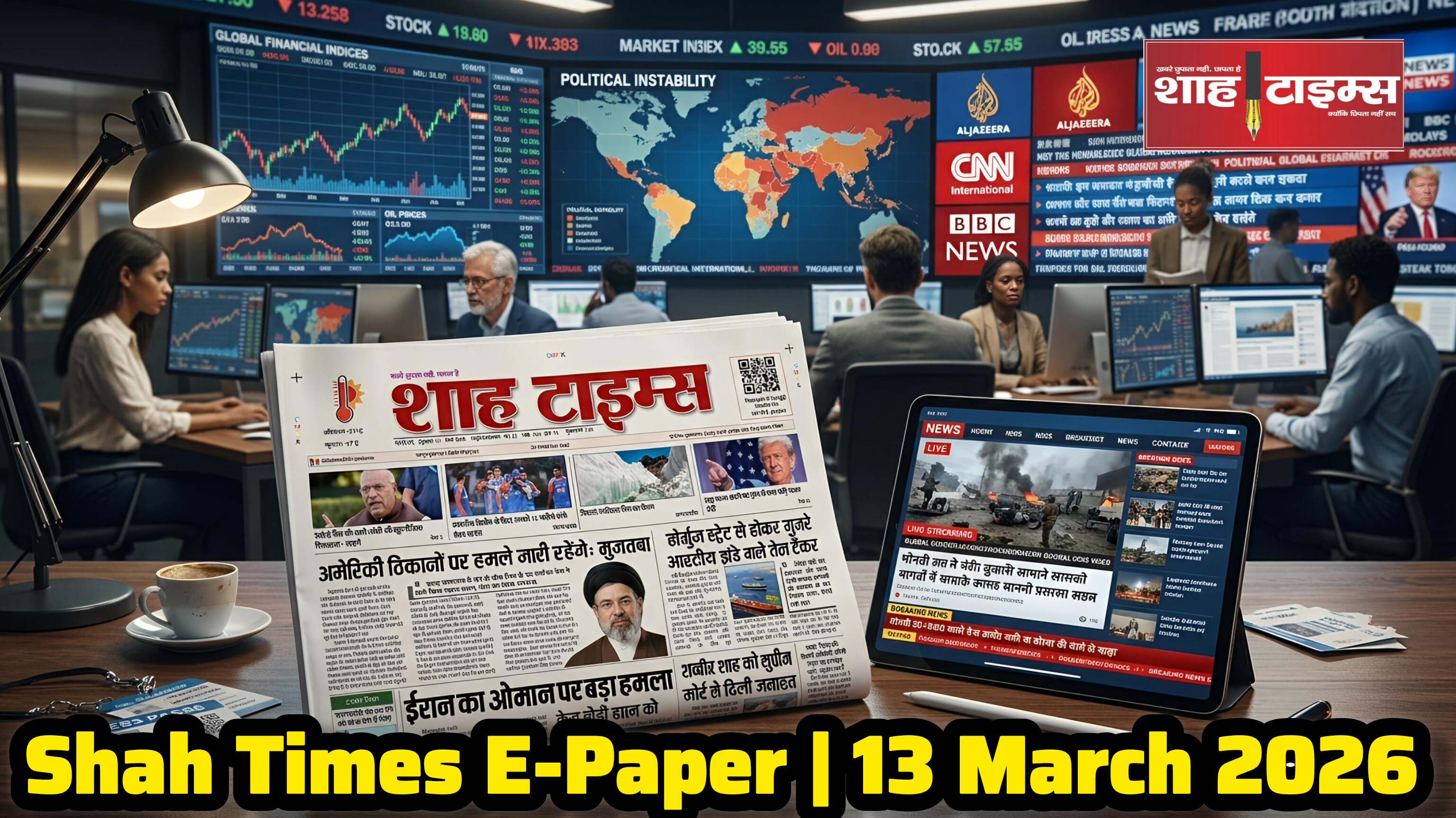 Shah Times 13 March 2026:आज की बड़ी खबरें देश-दुनिया, राजनीति, अर्थव्यवस्था और वैश्विक अपडेट