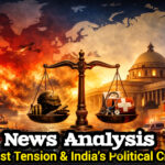 Editorial visual representing global tensions in the Middle East and political developments in India | Shah Times