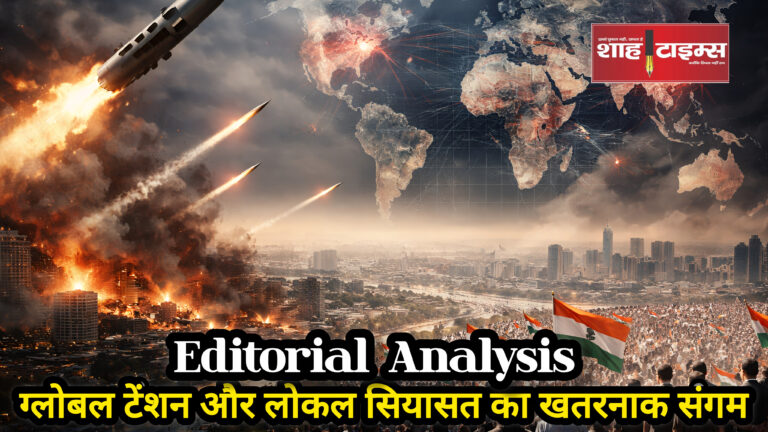 Missile strikes, political map and urban fire incident collage - Shah Times