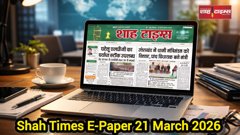 Shah Times E-Paper 21 मार्च 2026 का फ्रंट पेज – आज की प्रमुख खबरें
