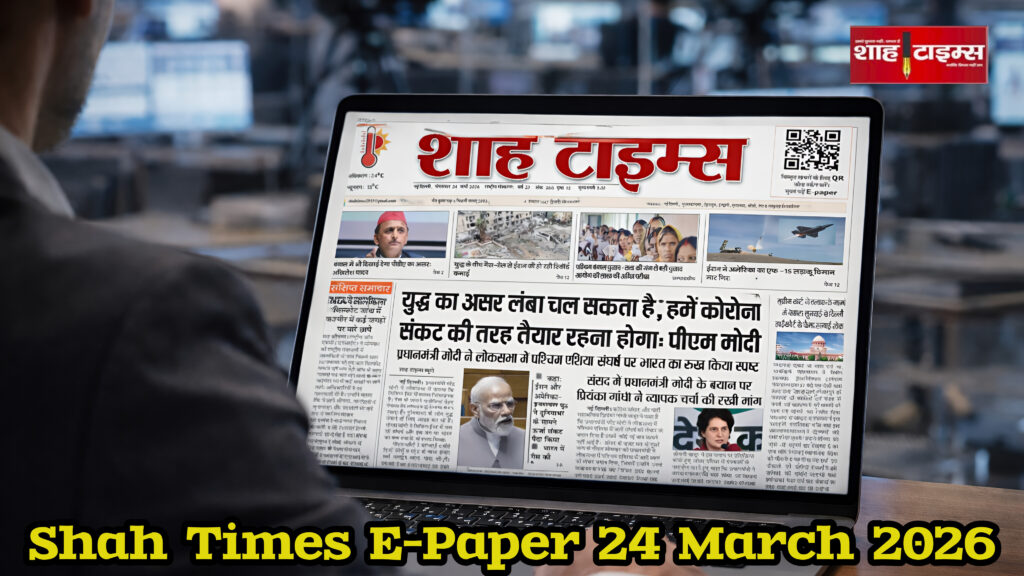 Shah Times E-Paper 24 मार्च 2026 का फ्रंट पेज