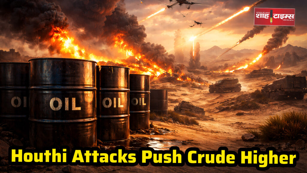 Oil barrels with Middle East conflict background Shah Times