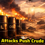 Oil barrels with Middle East conflict background Shah Times