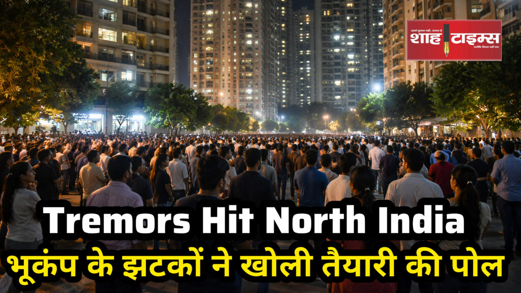People gather outside buildings after earthquake tremors in North India | Shah Times