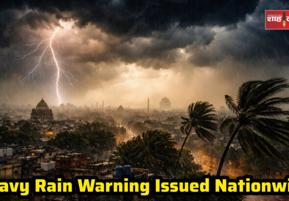 Dark storm clouds and heavy rainfall over Indian landscape Shah Times